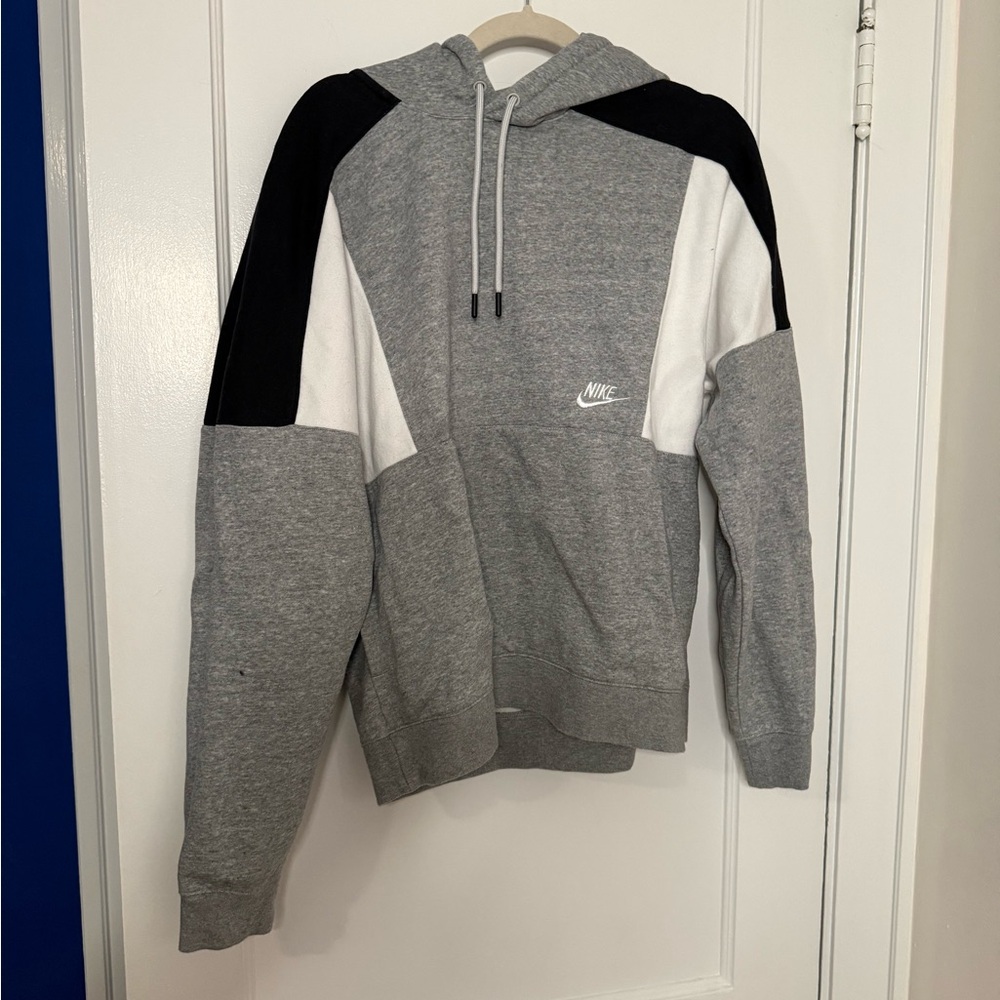 Nike Tri-Color Hoodie in Gray, Black, and White